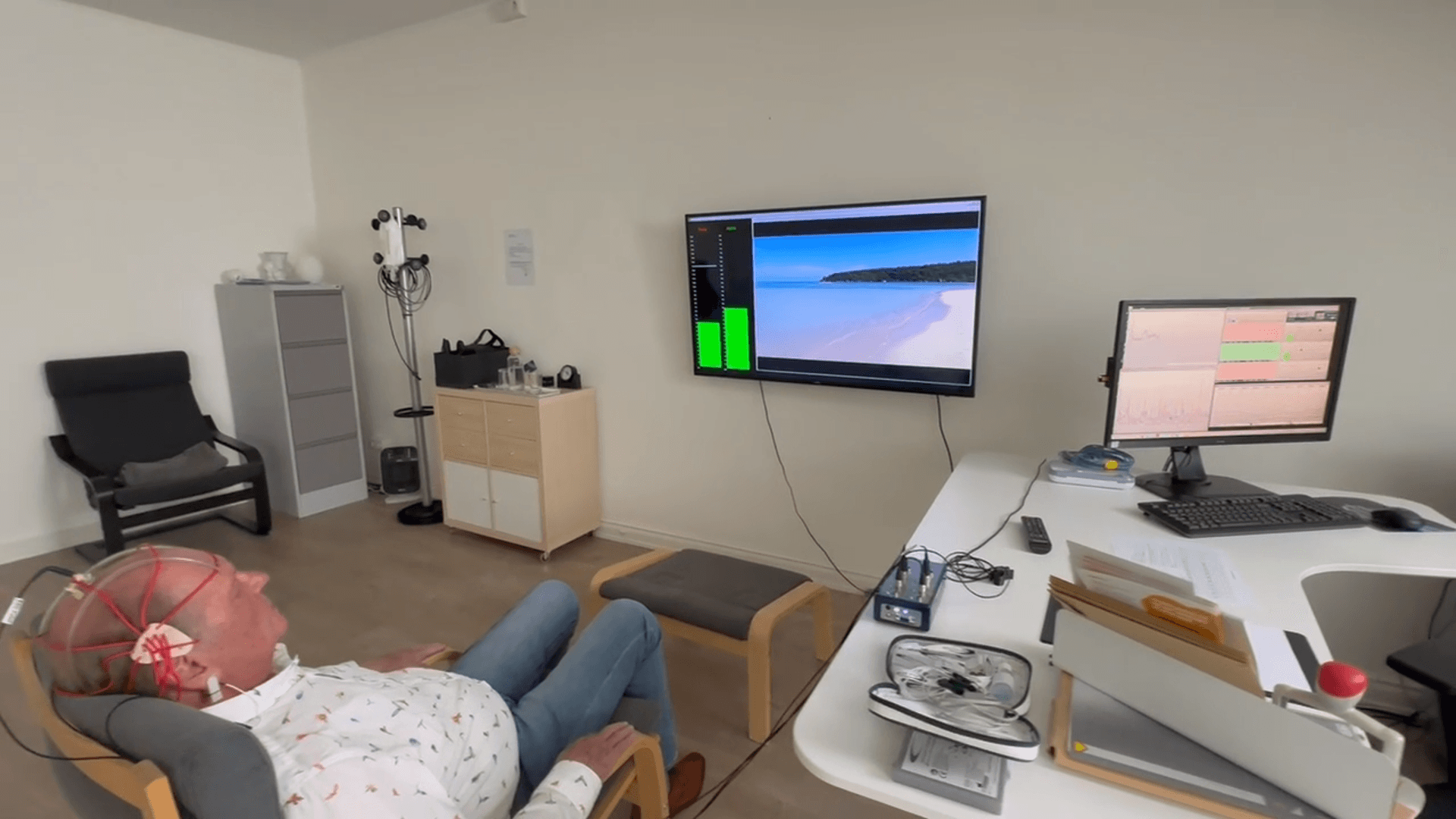 Poste de neurofeedback dans notre LAB